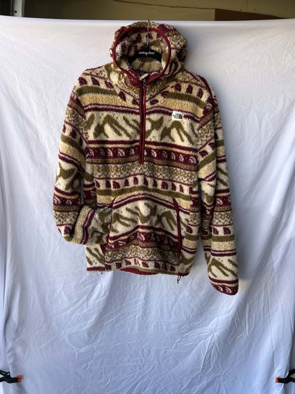 The North Face Campshire Printed Sherpa Fleece 1/4 Zip Hoodie